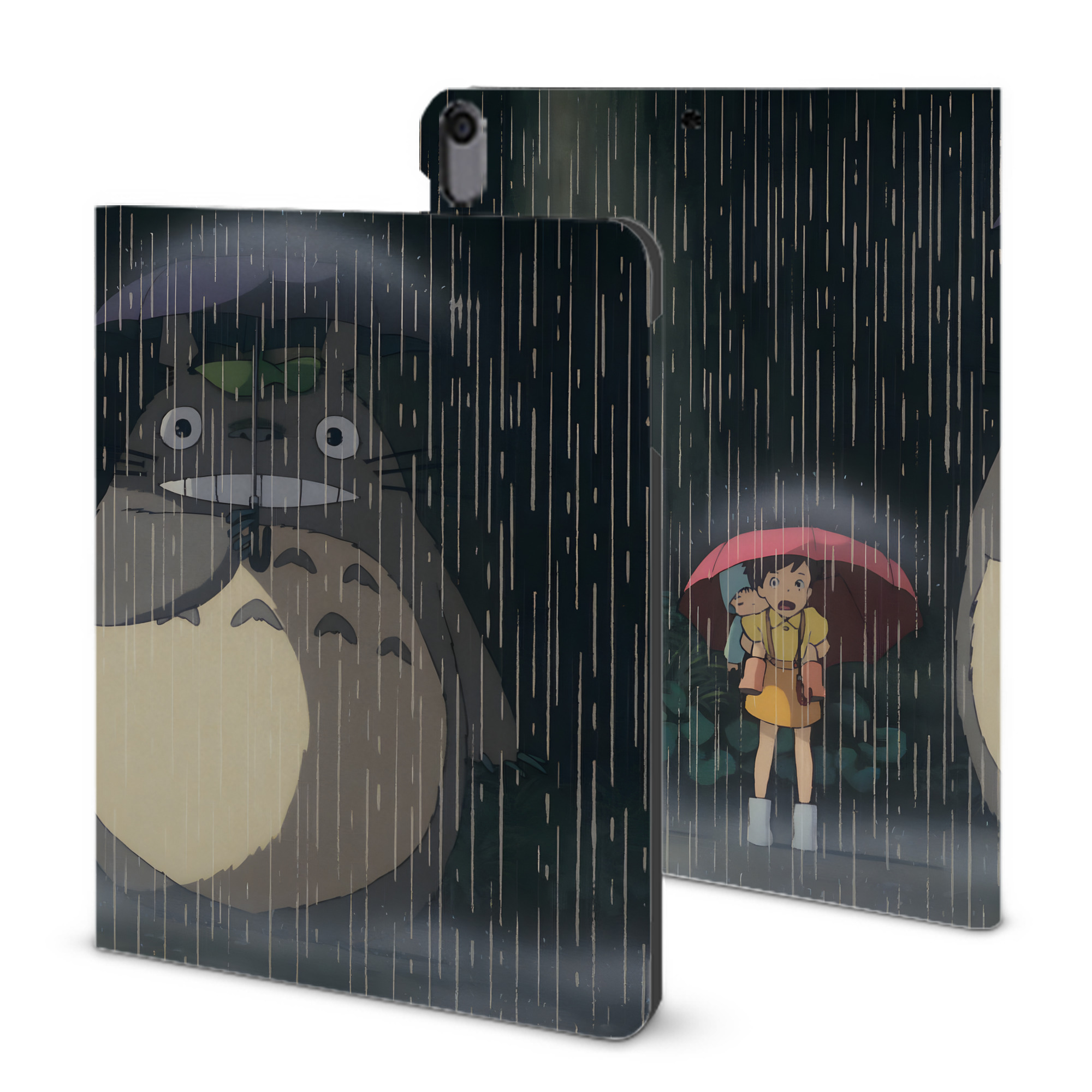 （画像用） となりのトトロ 草壁メイ 草壁サツキ My Neighbor Totoro Satsuki Kusakabe Mei Kusakabe IPad ケース ブック型 PUレザー TPU 耐衝撃 軽量 薄型 ペン収納なし 全面保護 IPad 各モデル対応